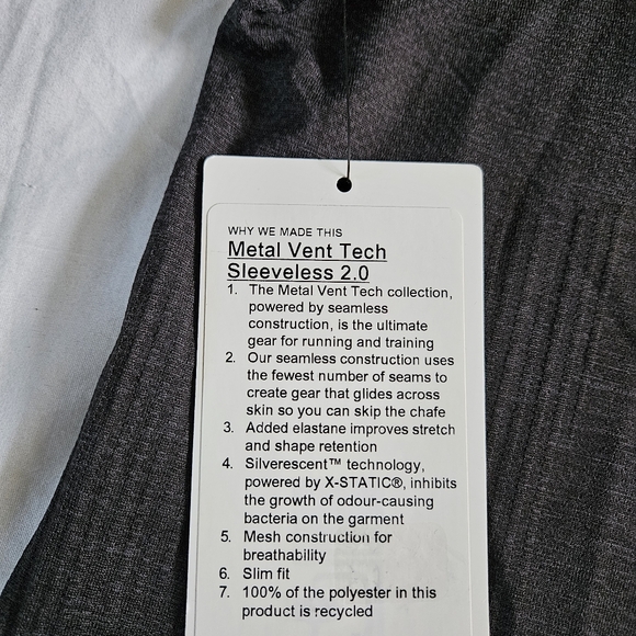 Lululemon Metal Vent Tech Sleeveless 2.0 DCO/BLK Tank Top Men's Size XLarge - Picture 3 of 5